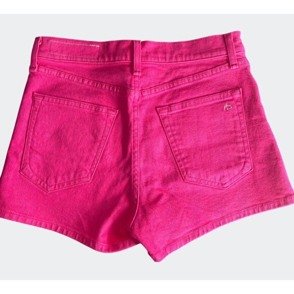 Rag & Bone Womens Bull Pink High-Rise Denim Jean Shorts  Size 26 - Picture 4 of 15